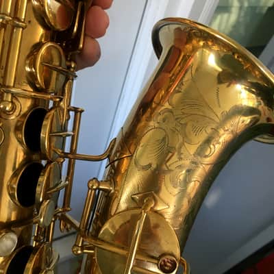 CONN GOLD PLATED ALTO STENBERG PORTRAIT RARE 1929 CHU BERRY FINISH 97% SAX SAXOPHONE ENGRAVING CRISP image 13