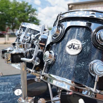 DW USA Collectors Series - Ebony Chaos - 4pc Pure Maple SSC Shell Pack With Ring's (DW - Limited Finish) image 3