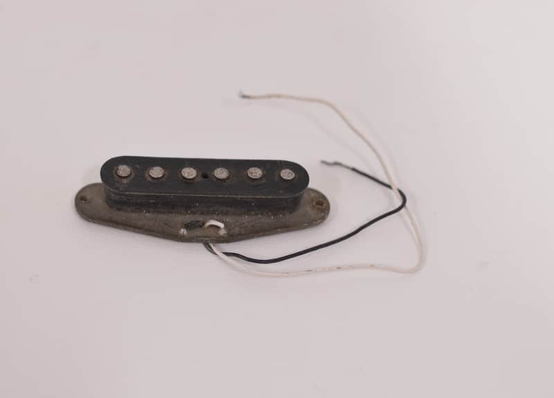 1977 Vintage Fender Stratocaster Pickup Gray-Bottom Flat-Pole Nonworking to Fix 1970's image 1
