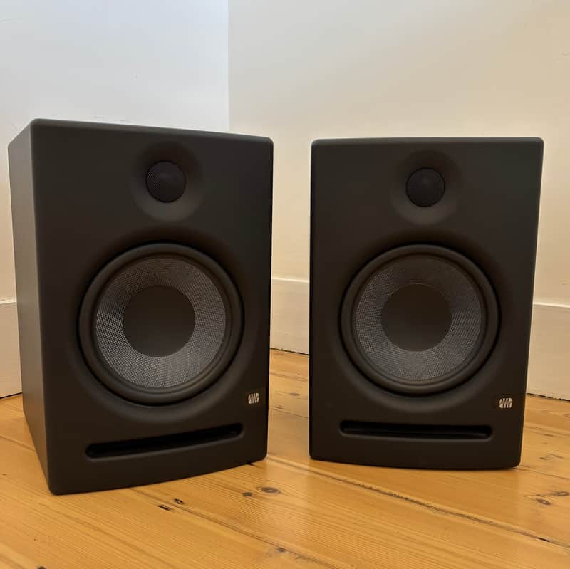 PreSonus Eris E8 XT 2-Way Active Studio Monitors (Pair) 2019 - Black w/Cables image 1