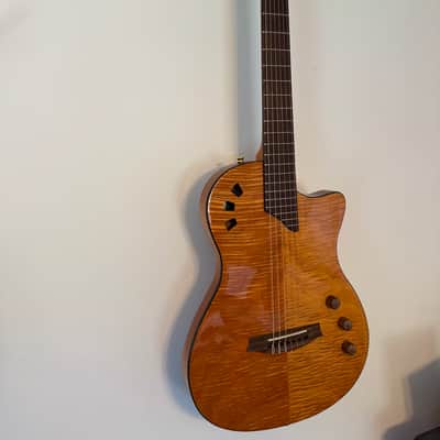 Cordoba Stage Nylon-String Electric Guitar Natural Amber image 3