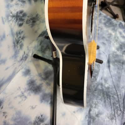 1960's Old Kraftsman by Kay Musical Note Faux Tiger Stripe Parlor Student Guitar Pro Setup New Strings Newer Gigbag image 5