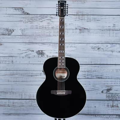 Ibanez AJ7012M1E Artwood Jumbo 12-String Acoustic-Electric Guitar | Black High Gloss image 3