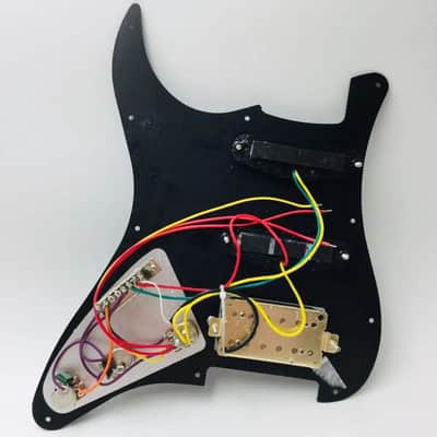 Stratocaster Style SSH Loaded Prewired Guitar Pickguard and Humbucker, Pearl-Pearl image 3