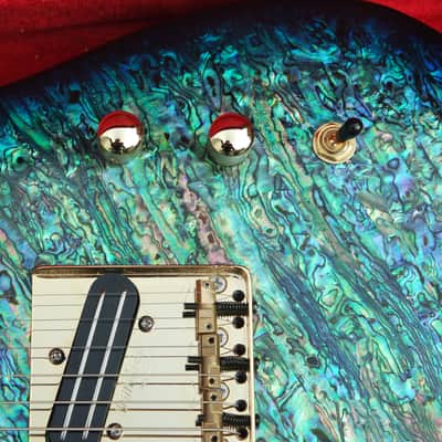 Pearlvibe tele real full abalone top Blue Bayou vintage telecaster image 11