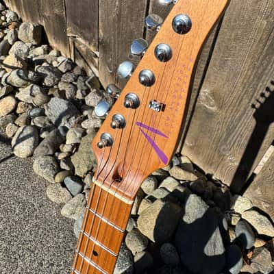Tom Anderson Guitarworks Drop Top Shorty 24 3/4" Scale Length 2024 - Abalone With Binding Top, Purple back image 7