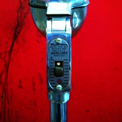 Vintage 1950's Electro-Voice 911 Mercury Omnidirectional Crystal Microphone w period Atlas DS5 stand prop display image 7