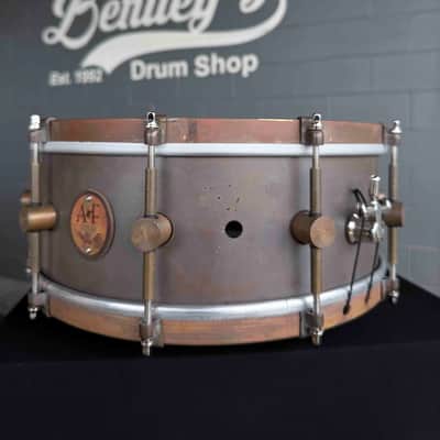 A&F Drum Co. Raw Copper 5.75x14 Snare Drum (Store Demo) image 3