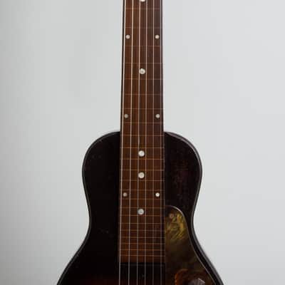 Unlabelled Lap Steel Electric Guitar, made by Harmony (1939), black gig bag case. image 8