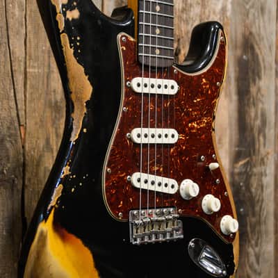 Fender Custom Shop '61 Reissue Stratocaster Relic - Heavy Relic Aged Black Over 3-Color Sunburst image 14