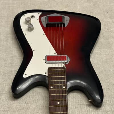 1960’s Kay Vanguard II Single Pickup Garage Rock Guitar “Red Devil” Red Foil Reflector Model USA image 4