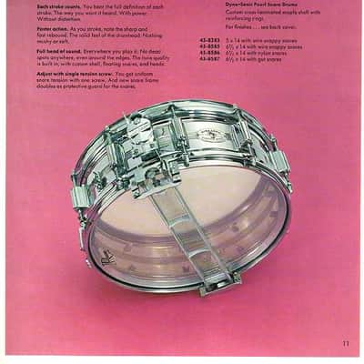 David Frangioni Collection, Rogers - 14x5" Metal, 5-Line, Dyna-Sonic, Chrome Over Brass, Snare Drum, With Beavertail Lugs, 1960's - Chrome image 3