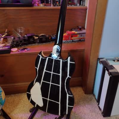 Jon's SG-Cruellacaster Black/White/Gold Sparkle with Gold Foil Pickup image 2
