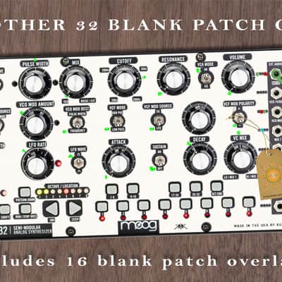 Moog Mother 32 Blank Patch / Preset Overlay Set ( Pack of 16 ) image 2