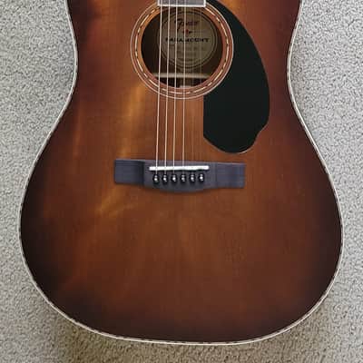 Fender PD-220E Dreadnought Acoustic Electric Guitar, Aged Cognac Burst, Hard Shell Case image 3