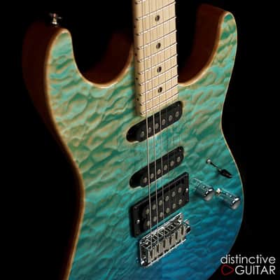 Tom Anderson Drop Top - Super Strat w/ VA Booster & Custom Pups  Bora Blue Surf image 15