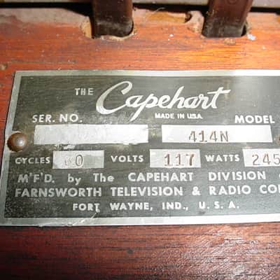 Capehart 414N Console Mint Western Electric 728B 12" Spkr (Brook?) 2A3 Amplifier image 17