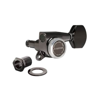 SG381 Magnum Lock Traditional Tuning Machines 3 Per Side, 07 Mini Buttons 16:1 Gear Ratio-Black image 3