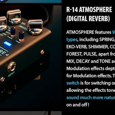 JOYO R Series R-14 ATMOSPHERE 9 Mode Multi Reverb Guitar Effect Pedal, FREE PICK + HOLDER+ FREE SHIP USA image 6