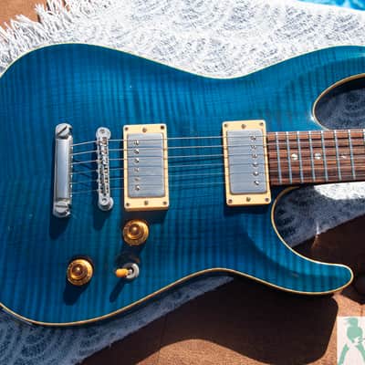 Late 90's ESP Horizon Custom Classic - Neck Through - See Through Blue w a KILLER AAA Flamed Maple Top - Made In Japan - Pro Set Up w Perfect Frets/Action/Intonation! image 2