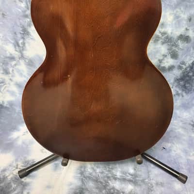Vintage RARE 1940's Regal Arch Top and Back Faux Tiger Stripe Sunburst Acoustic Guitar Pro Setup New Strings Hard Shell Case image 12