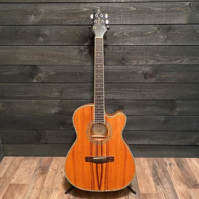 Samick OM-12CE Koa Greg Bennett Orchestra Acoustic Electric Guitar image 4