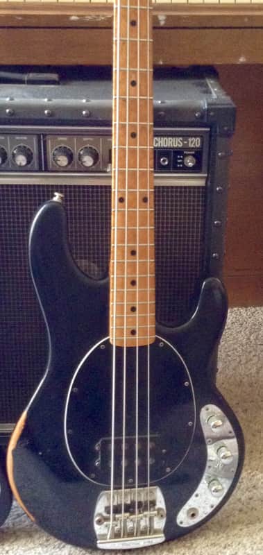 Musicman Stingray Bass 4 string 1987 Black....fantastic Flea Tone image 1