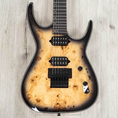 Dean Exile Select Floyd Fluence Guitar, Ebony Fretboard, Natural Black Burst image 1