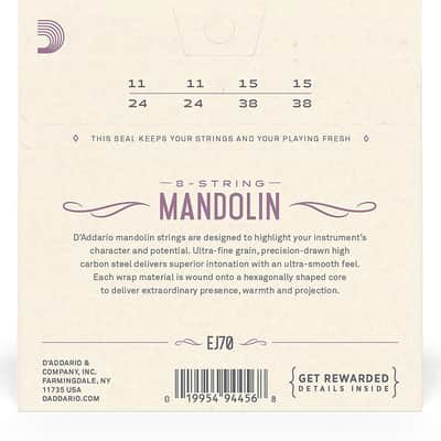 D'Addario EJ70 Mandolin Phosphor Bronze Ball End Strings 11-38 image 3