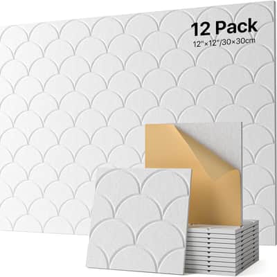 Large Cork Boards for Walls, 47"x35" Bulletin Board Self-Adhesive, 12-Pack Shell Felt Wall Tiles, Cork Boards for Wall, Office Decor, Felt Board Alternative Pin Board image 1