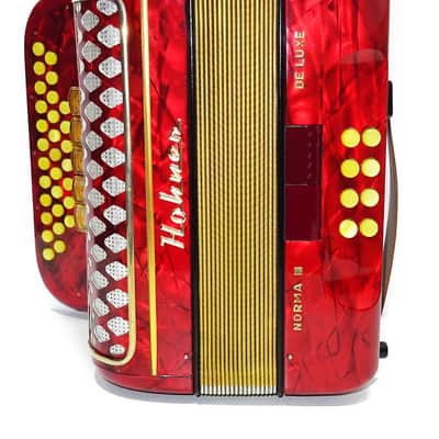 Almost Unused Hohner Norma III DeLuxe Diatonic Button Accordion Garmon German Harmonika 2135, Rare Squeezebox, Fantastic sound! image 6