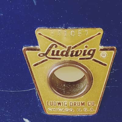 Ludwig 14x14 Foor Tom Drum Blue/Silver Duco Club Date Vintage 60s 3Ply Maple USA image 2