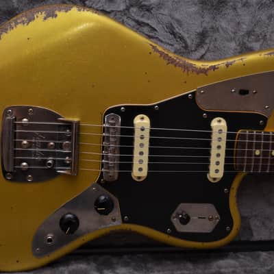 American Fender Jaguar Custom Relic Gold Sparkle image 2