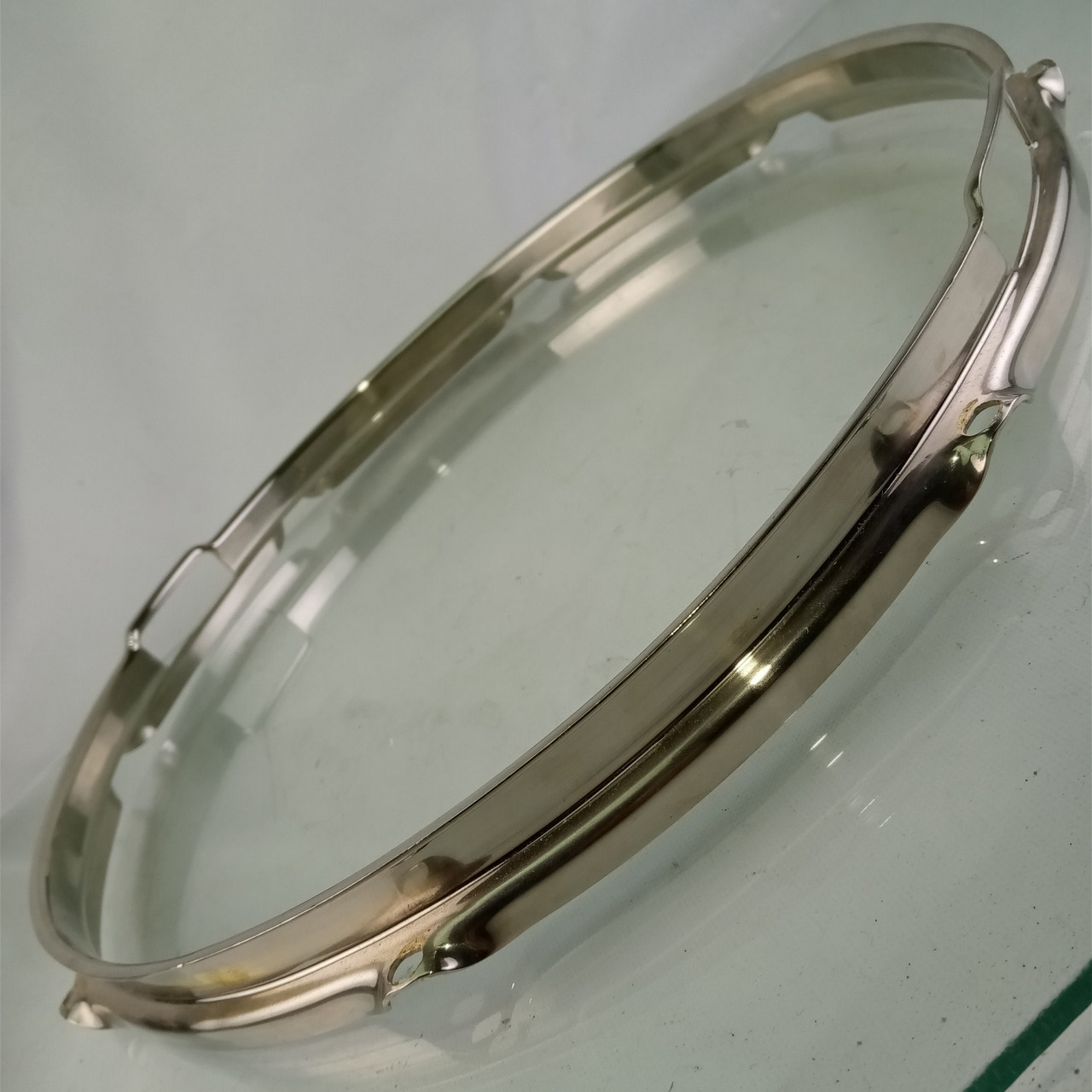 Ludwig 14"NOB BRASS Triple-Flange Snare Drum Resonant Rim/Hoop WFL Jazz Fest 50s — main photograph