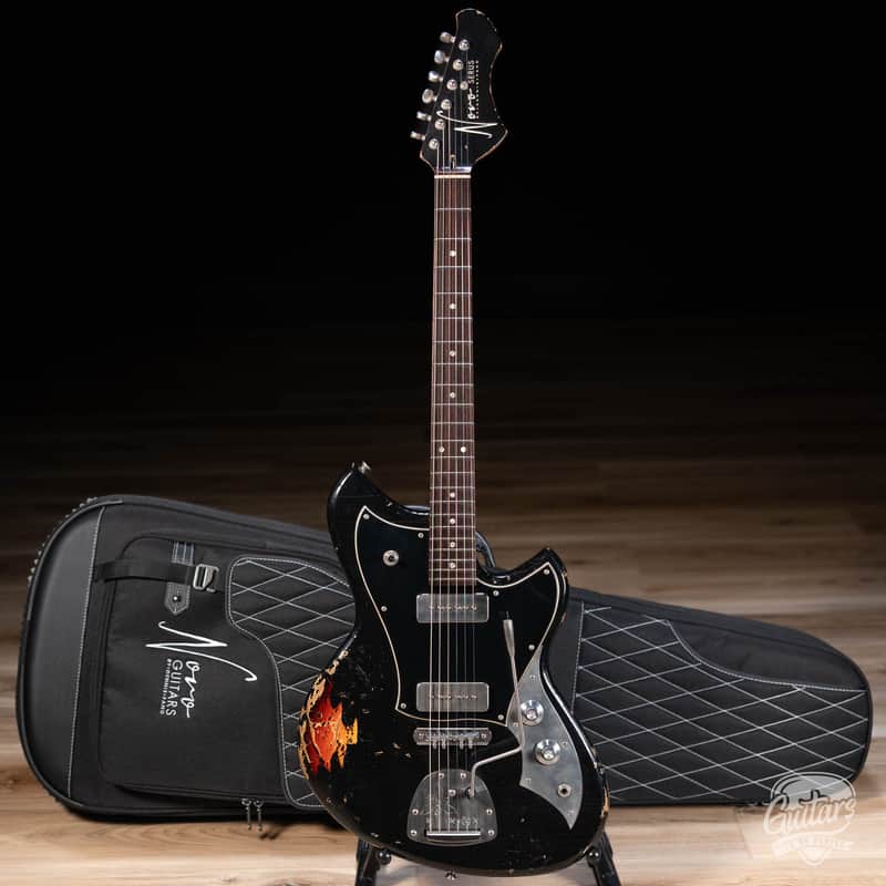 Novo Dealer Limited Nucleus Serus J Guitar – Bull Black over ‘64 3-Tone Burst image 1