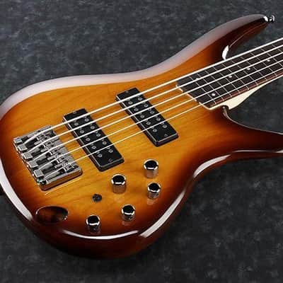 Ibanez Standard SR375EFBBT 5 String Fretless Electric Bass Brown Burst image 2