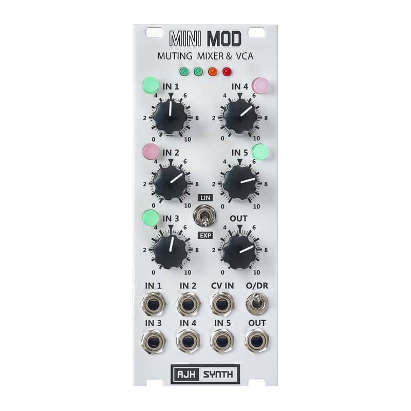 AJH Synth MiniMod Muting Mixer & VCA Eurorack Module (Silver) image 1