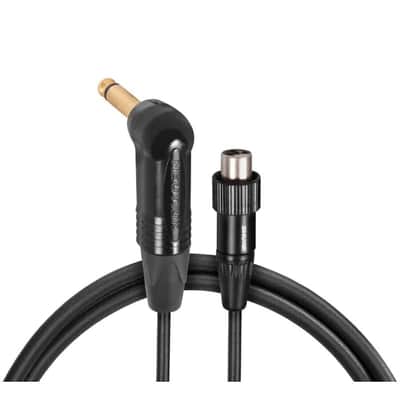 Shure WA307 Gold-plated Neutrik 1/4" Right Angle TS to TA4F Cable 3' Premium threaded locking Instrument Guitar Cable for Glx-d GLXD GLXD1, QLXD1, ULXD1-TQG, AD1-TQG, ADX1-TQG, ULX-D & QLX-D Bodypack Transmitters Digital Wireless Systems. image 2