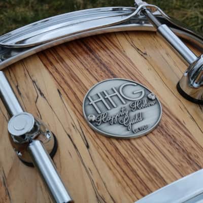 HHG drums  14x6.7 Zebrawood, Spalted Maple, And Ash Stave Snare 2020 Natural satin image 3