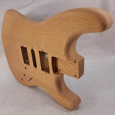 Unfinished 1 Pc. Mahogany HSH Hardtail guitar body - fits Fender Strat Stratocaster necks J1953 image 9