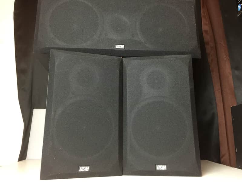 Pair DCM DCM16S Bookshelf & One Center Speaker 55Hz-20kHz 8ohm 100w-200w peak Black image 1