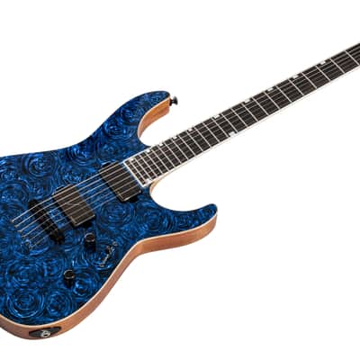 ESP USA M-II Neck Thru NT SC Fluence TM - Teal Marble image 1