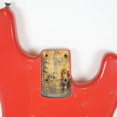 1961 Vintage Fender Precision Bass BODY Fiesta Red Re-Fin P-Bass USA 1960s Pre-CBS image 2