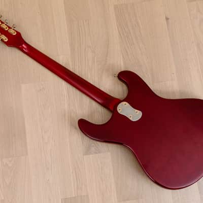 1993 Mosrite USA '64 Ventures Model "Built in Soul" Candy Apple Red w/ Vibramute, Case image 13