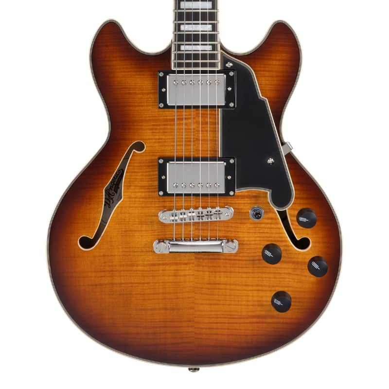 D'Angelico Premier Mini DC Electric Guitar - Dark Iced Tea Burst - B-Stock image 1