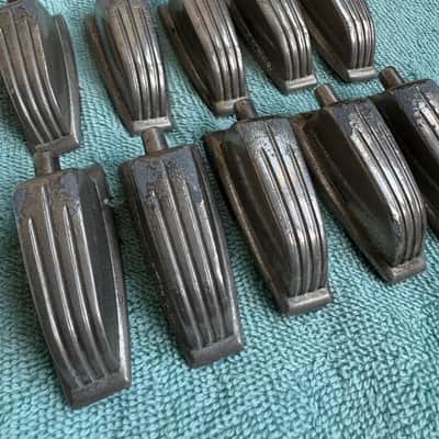 Ludwig Lot of 10 Vintage Large Classic Bass Drum Lugs item # 2243 50s - Nickel image 2