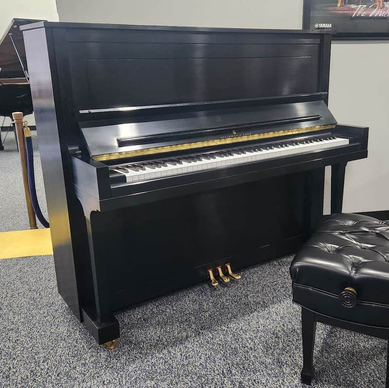 Steinway K 52" Full Upright Piano with Bench Mfg 1985 -  Satin Ebony image 1