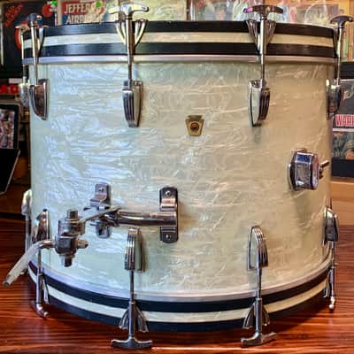 Ludwig White Marine Pearl 1960's -4 Piece Drum Set  W/ Jazz Festival SD image 21