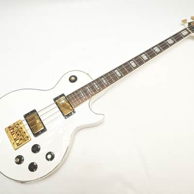Greco EGB85 White Gold Hardware Made in Japan 1990 LP Type Short Scale Electric Bass Guitar, a4366 image 1