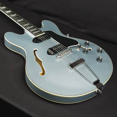 Eastman T64 Trapeze Iced Blue Metallic Hollowbody Electric w/Gig Bag image 10